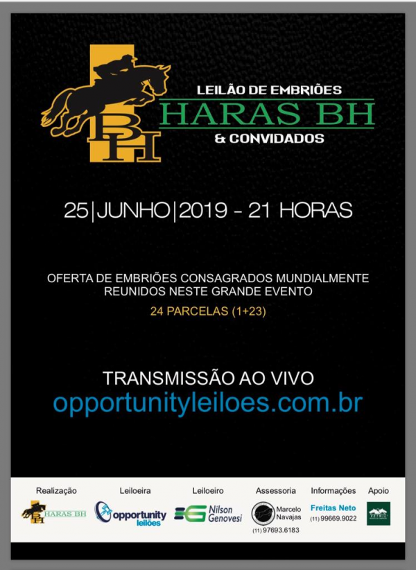 LEILÃO VIRTUAL EMBRIÕES HARAS BH & CONVIDADOS