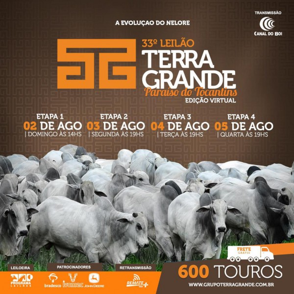 33° LEILÃO TERRA GRANDE PARAÍSO DO TOCANTINS - ETAPA 2