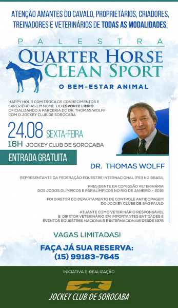 Palestra Quarter Horse Clean Sport - O BEM-ESTAR ANIMAL