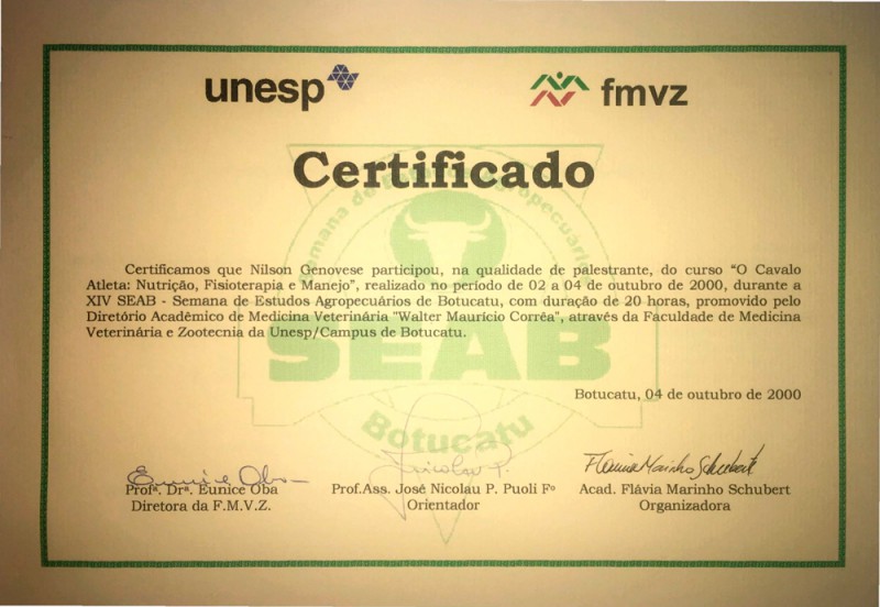 Certificado XIV SEAB